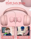 Kids Headphones with Microphone Foldable Stereo Tangle-Free 3.5mm Jack Wired Cord On-Ear Headset for Children/Teens/Boys/Girls/Smartphones/School/Kindle/Airplane Travel/Plane/Tablet (Pink) by TinyTreasures Baby Boutique