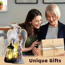 Solar Garden Decor - Angel Statues with Solar Lantern 8.7" Resin Angel Figurines Outdoor Waterproof Decorations for Yard Patio Lawn Porch Gardening Gift for Women Mother Girlfriend Wife by GreenHaven Gardens