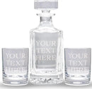 Gifts Inscribed Custom Text Whiskey Decanter & Glasses Set of 2 – Engraved Glass Cups Drinking Glasses Set of 2 – Personalized Whiskey Glasses Drinking Set – Customized Whisky Glassware Gift for Him by CozyNest Decor