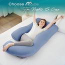 Sasttie Pregnancy Pillows for Sleeping, Jumbo U Shaped Cooling Full Body Pillow with Removable Cover, Pregnant Women Must Haves, Maternity Essential, Blue by TinyTreasures Baby Boutique