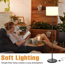 Modern Floor Lamp Simple Design with White Shade, Foot Pedal Switch, 60" Small Tall Lamps for Living Room Bedroom Office Dining Room Kitchen, Black Pole Lamp(Without Bulb) by CozyNest Decor