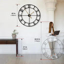 LEIKE 40 Inch Extra Large Wall Clock, Decorative Oversized Arabic Numerals Battery Operated Black Metal Wall Clocks for Living Room,Kitchen,Office, Farmhouse,Entrance Decor by CozyNest Decor