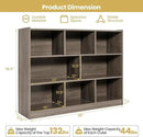 Tangkula 8-Cube Bookcase, Wood 3 Tier Open Storage Bookshelf, Modern Multipurpose Display Cabinet for Living Room, Study, Reading Nook, 48 x 12.5 x 36.5 Inch, Grey by CozyNest Decor