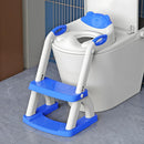 SKYROKU Potty Training Toilet, New Sector-Shape Stabilized Base two in one Toddler Toilet Seat with Splash Guard, Anti Slip Pad, and Step Stool Dark Blue by TinyTreasures Baby Boutique