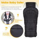 Orzbow Warm Bunting Bag Universal, Stroller Sleeping Bag Cold Weather, Waterproof Toddler Footmuff (Black, Large) by TinyTreasures Baby Boutique