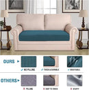 H.VERSAILTEX Super Stretch Individual Seat Cushion Covers Sofa Covers Couch Cushion Covers Slipcover Sets Thick Jacquard Textured Twill Fabric (1 Piece Loveseat Cushion Cover, Deep Teal) by CozyNest Decor