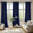 MIULEE Navy Blue Blackout Curtains for Bedroom Living Room 96 Inches Long 2 panels, Thermal Insulated Room Darkening Drapes Solid Grommet Top Noise Reducing Light Blocking Window Treatments 40x96 Inch by TinyTreasures Baby Boutique