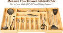 Umilife Extra Large Expandable Kitchen Siverware Utensils Drawer Organizer, 19" Deep for Big Drawer, Adjustable Bamboo Wood Drawer Divider with Curved Grooves, Cutlery Tray Flatware Holder by CozyNest Decor