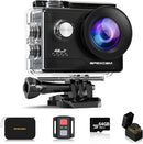 Apexcam Action Camera 4K with 64G SD Card Sport Cameras 20MP 131FT Waterproof Underwater Camera 170°Wide-Angle WiFi Camera with 2.4G Remote Control, 2 Batteries, Mounting Accessories Kits by TinyTreasures Baby Boutique