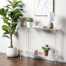 MyGift Premium 15mm Clear Acrylic Entryway Console Table with Bottom Display Shelf, 2 Tier Living Room Sofa Back Storage Shelves Modern Luxury Home Decor by CozyNest Decor
