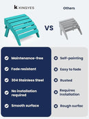 KINGYES Folding Adirondack Ottoman for Adirondack Chair, Aruba by CozyNest Decor