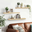 Floating Wall Shelves 3-Pack - 24-Inch Rustic Wooden Shelves for Storage and Décor, Easy Installation for Living Room, Bedroom, and Kitchen by CozyNest Decor