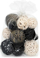 ANDALUCA Decorative Balls Bag Bowl Filler Home Decor (Black & White) by CozyNest Decor