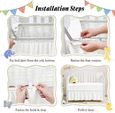 Horbaunal 2 Pack Crib Skirt & Crib Bed Sheet Set, White Crib Bed Skirt 28" x 52" with 14" Drop Dust Ruffle, Soft Microfiber Toddler Bedskirt Nursery Bedding Skirt for Baby Girls and Boys by TinyTreasures Baby Boutique