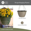 The HC Companies Wrapt Hanging Planters - Lightweight Plant Pot Hanger for Hanging Plants, Vegetables & Herbs - Outdoor & Indoor Hanging Basket for Plants (13" Pepperstone, Pack of 2) by CozyNest Decor