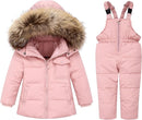 Baby Girl Winter Snowsuit Coat Boy Fur Snow Pants Bib Jacket For Toddler Clothes by TinyTreasures Baby Boutique