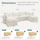 HONBAY Sectional Couch with Storage Seats, Modular Sectional Sofa with Storage Ottoman, U Shaped Sectional Couches for Living Room,Beige by CozyNest Decor