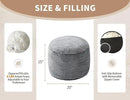 Round Ottoman Foot Rest for Couch 20"x15" Foot Stool Ottoman Pouf with Foam Chunk Filling Small Ottomans Foot Stools Poufs for Living Room Dark Grey Poof Hassocks and Ottomans Soft Foot Rest for Chair by CozyNest Decor