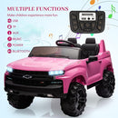 Hetoy 24V 2-Seater Truck Licensed Chevrolet Silverado Ride On Car Toy w/Parent Remote Control,4xSpring Suspension, 3 Speeds, Wireless Music, MP3 Player, Electric Vehicle Car for Kids, Pink by TinyTreasures Baby Boutique