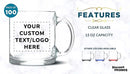 Custom Libbey Clear Glass Coffee Mugs 13 oz. Set of 100, Personalized Bulk Pack - Perfect for Coffee, Tea, Espresso, Hot Cocoa, Other Beverages - Clear Bottom by TinyTreasures Baby Boutique