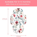 2 in 1 Infant Car Seat Insert, Car Seat Head Support Baby Girls Boys, Soft Newborn Carseat Insert Cushion, Perfect for Carseats, Strollers, Swings (Rose Flower) by TinyTreasures Baby Boutique
