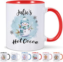 Custom Hot Cocoa Mugs Personalized Christmas Coffee Mugs with Name Customized Hot Chocolate Mug for Kids 11 oz Winter Holiday Cups Xmas Snowman Reindeer Mug Christmas Gifts for Family Boys Girls by TinyTreasures Baby Boutique