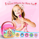 Princess Mini Karaoke Machine Toys: Kids Toys Girls Birthday Gifts Age 3-12+ LED Portable Bluetooth Speaker with 2 Wireless Microphone Gift Toy for 4 5 6 7 8 9 Years Old Girl Boy Kid Adult by TinyTreasures Baby Boutique