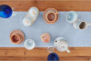 Solino Home Linen Sky Blue Table Runner 48 Inches - 100% Pure Linen Short Table Runner 14 x 48 Inch Ideal for Dresser and Coffee Tables - Fete by CozyNest Decor
