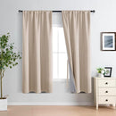 XWZO 100% Blackout Window Curtains with Tiebacks- Privacy Protection & Noise Blocking Window Draperies Rod Pocket with Black Liner for Bedroom/Living Room, Biscotti Beige, W42 x L72, Set of 2 Panels by TinyTreasures Baby Boutique