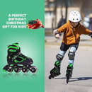 Nattork Blade Roller Skates for Boys with Light Up Wheel, Outdoor & Indoor Illuminating Black Inline Skates for Boys Little Kids Toddler Ages 5-8 4 5 6, Beginners by TinyTreasures Baby Boutique