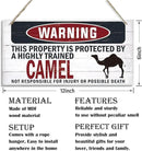 Warning Sign, Camel Warning Wood Plaque Sign, Funny Door Signs, Decorative Wood Hanging Suspension Plaque, Farmhouse Wooden Wall Decor, Outdoor Hanging Wooden Signs by CozyNest Decor