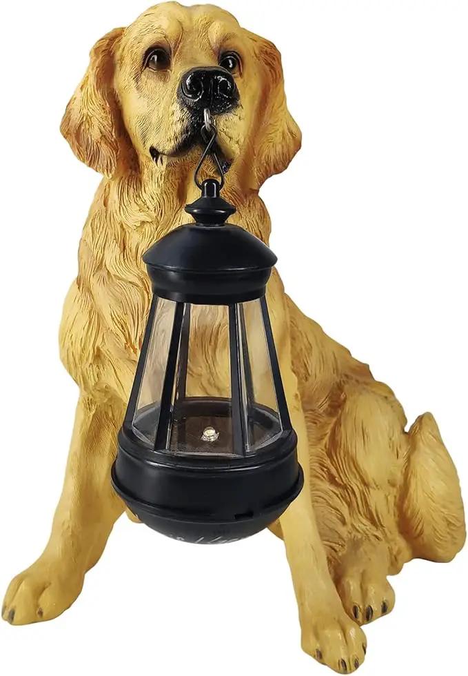 Notakia Golden Retriever Statue Outdoor with Solar Led Home Garden Decoration Windproof Lamp Realistic Dog Decor(Golden Retriever &LED), photo 6 of 7