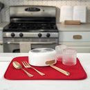 S&T INC. Dish Drying Mat, 16” x 18”, Absorbent Microfiber Kitchen Counter Mat, Dish Drying Pad for Dishes, Utensils, Pots and Pans, Large, Red by CozyNest Decor