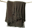 lifein Throw Blanket for Couch, Soft Boho Decor Bed Throw,Cozy Brown Knitted Chenille Small Farmhouse Lightweight Throw for Spring(Brown,50 * 60") by CozyNest Decor