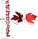 Lvydec 2 Pack Maple Leaves Fall Garland - 5.9ft/Strand Artificial Foliage, Red Fall Leaves Autumn Decoration for Home, Wedding, Party, Halloween, Thanksgiving by CozyNest Decor