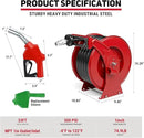 Fuel Hose Reel, 1" x 33' Retractable Diesel Fuel Heavy-duty Steel Construction with Refueling Nozzle, 300 PSI Diesel Reel Used for Aircraft Ship Vehicle Tanker Truck by GreenHaven Gardens