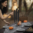 GenSwin Flameless Black Taper Candles Flickering with 10-Key Remote, Battery Operated Led Warm 3D Wick Light Window Candles Real Wax Pack of 6, Christmas Home Wedding Decor(0.78 X 9.64 Inch) by CozyNest Decor