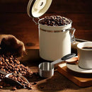 ShanSon Coffee Canister Airtight Coffee Container Stainless Steel Coffee Bean Storage Container with Scoop Coffee Canister for Beans Grounds Sugar Flour Tea Cereal,16OZ, Beige by CozyNest Decor