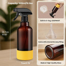 Glass Spray Bottles with Silicone Sleeve 16.9oz 2 Pack Empty Spray Bottle for Hair Mist/Stream Spraying for Cleaning Solutions, Plants, Essential Oils (Brown-grey&yellow) by GreenHaven Gardens