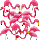 GiftExpress Pink Flamingos Yard Decorations - 12 Pack Small 14" Tall Plastic Flamingo Statue w/Metal Stakes - Lawn Ornaments & Garden Decor for Outdoor Parties by GreenHaven Gardens
