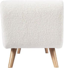HomePop Modern Storage Bench with Wood Legs Home Décor|Bench with Storage for Living Room & Bedroom - Sherpa Cream by CozyNest Decor