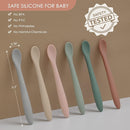 6-Piece Silicone Baby Feeding Spoons, First Stage Infant Spoons, Soft-Tip Easy on Gums I Baby Training Spoon | Infant Utensils Feeding Supplies, Dishwasher & Boil-proof by TinyTreasures Baby Boutique