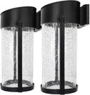 2PK Solar Outdoor Wall Lights with Crackle Glass Shade, Porch Fence Exterior Light Fixture Solar Powered Wall Scones by GreenHaven Gardens