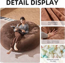 Bean Bag Chair 6Ft, Memory Foam Filled, Large Beanbag Chairs for Adults and Teens, Soft Sofa with Removable Flannel Cover, Round Couch for Living Room Bedroom College Dorm (Coffee, 6FT-67×67"×24") by CozyNest Decor