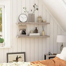 HOOBRO Floating Shelves for Wall, Wall Mounted Shelf Set of 2, 31.5" Hanging Shelf with Invisible Brackets, for Wall in Bathroom, Bedroom, Toilet, Kitchen, Living Room, Office, Greige BG80BJP201 by CozyNest Decor