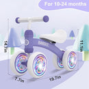 Baby Balance Bike Toys for 12-36 Months Kids Toy Boy and Girls Gifts Toddler Best First Birthday Gift Children Walker No Pedal Infant 4 Wheels Bicycle (Colorful, Purple-Light) by TinyTreasures Baby Boutique