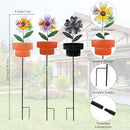 Metal Garden Stakes Decor,3 Pack Flowers Pot Decorative Garden Stakes, Waterproof Spring Outdoor Decor,Metal Flowers Garden Decor for Outside,Lawn,Yard,Pathway by CozyNest Decor