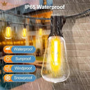 String Lights for Outside 100Ft 30M - Patio Lights Outdoor Lighting Waterproof Lights, Remote Dimmable ST38 Shatterproof Wedding Decorations, Birthday, Chrismas, Haloween, Balcony, Garden Party by GreenHaven Gardens