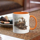 Customized Vintage Locomotive Design Ceramic Cup, Personalized Steampunk Train Coffee Mug 11oz 15oz, Unique Custom Name Mug Gift For Train Enthusiasts, Steam Engine White Mug by CozyNest Decor