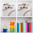 Storage Basket Bin Baseball Organizer Basket Collapsible Shelf Basket Cube with handle for Nursery Bedroom Bathroom by TinyTreasures Baby Boutique